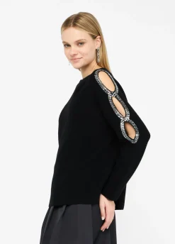 Pullover con cut-out gioiello