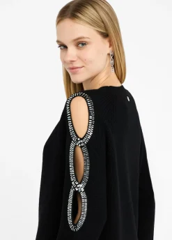 Pullover con cut-out gioiello