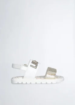 Sandali bimba con maxi logo