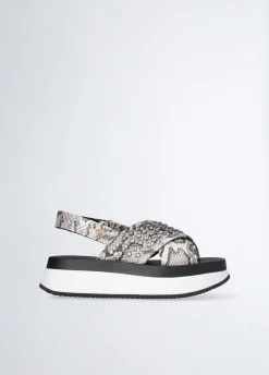 Sandali platform con borchie gioiello