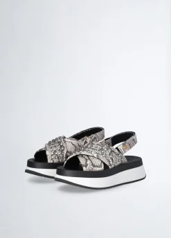 Sandali platform con borchie gioiello