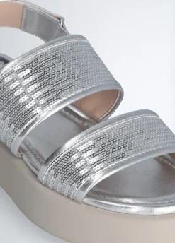 sandali platform con paillettes