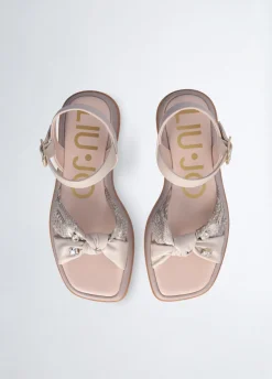 Sandali platform con pietre gioiello