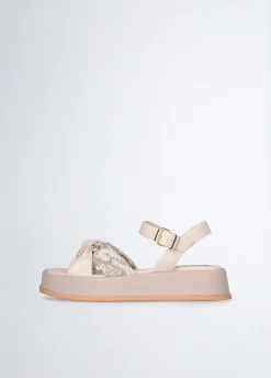 Sandali platform con pietre gioiello