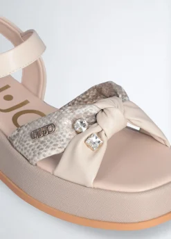 Sandali platform con pietre gioiello