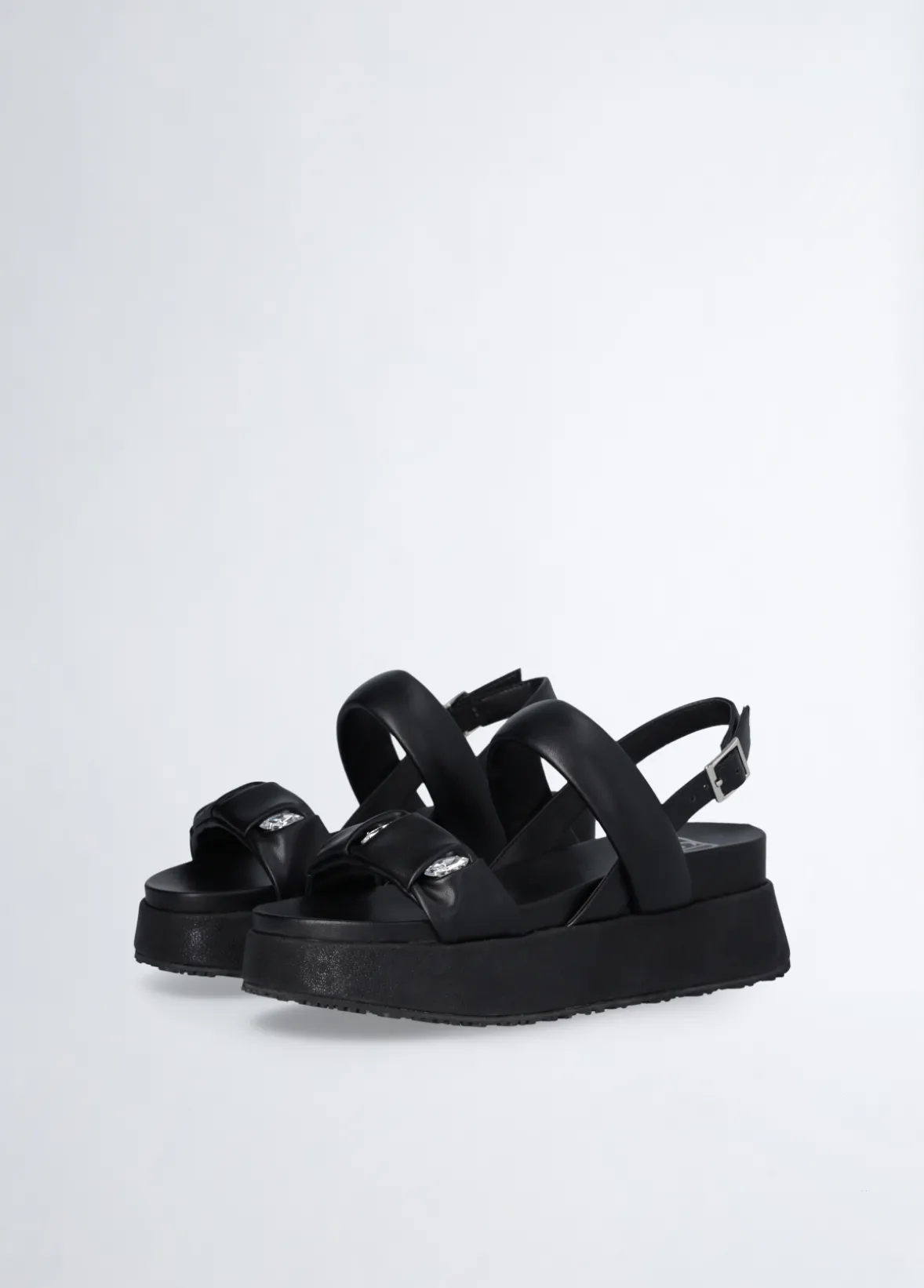 Sandali platform con pietre gioiello