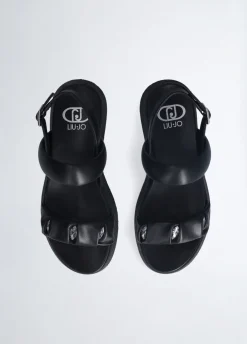 Sandali platform con pietre gioiello