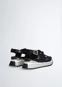 Sandali platform in pelle