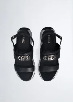 Sandali platform in pelle