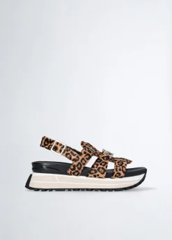 Sandali platform stampa leopard