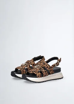 Sandali platform stampa leopard