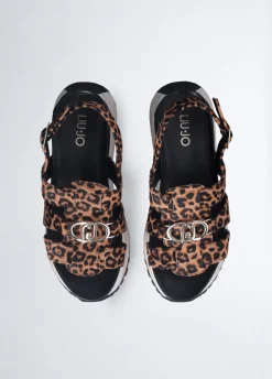 Sandali platform stampa leopard