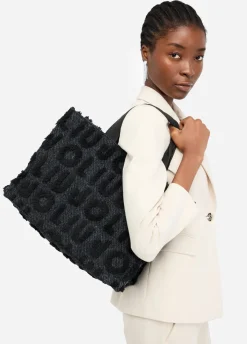 Shopping bag grande in misto lana