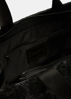 Shopping bag grande in misto lana