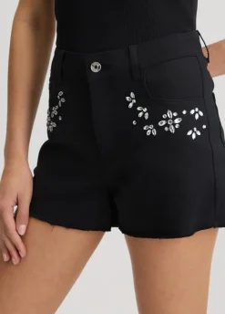 Short a vita alta con strass