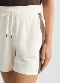 Short in cotone con ricami