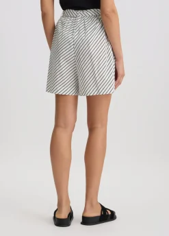 Short in popeline rigato