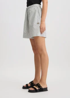 Short in popeline rigato
