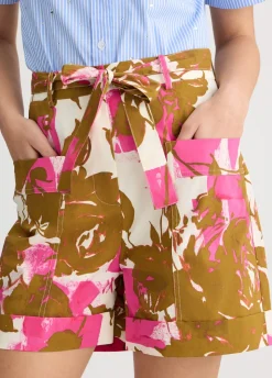 Short in popeline stampato