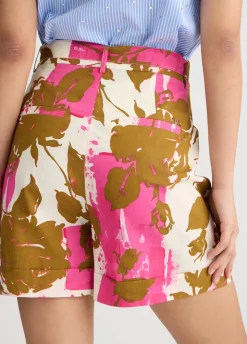 Short in popeline stampato