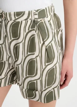 Short in ramié stampato