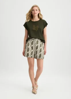 Short in ramié stampato