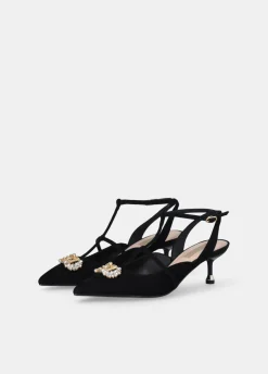 Sling back con logo gioiello