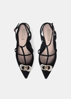 Sling back con logo gioiello