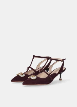 Sling back con logo gioiello