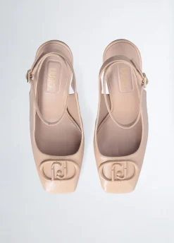 Slingback con tacco logato