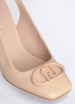 Slingback con tacco logato