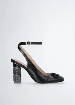 Slingback con tacco logato