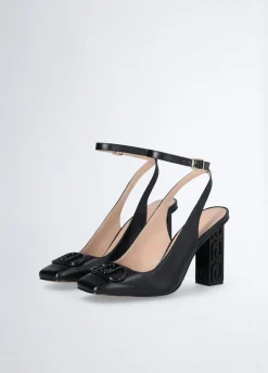 Slingback con tacco logato