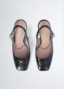 Slingback con tacco logato