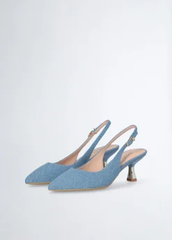Slingback in denim