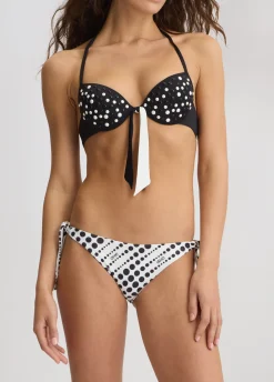 Slip da mare con stampa a pois