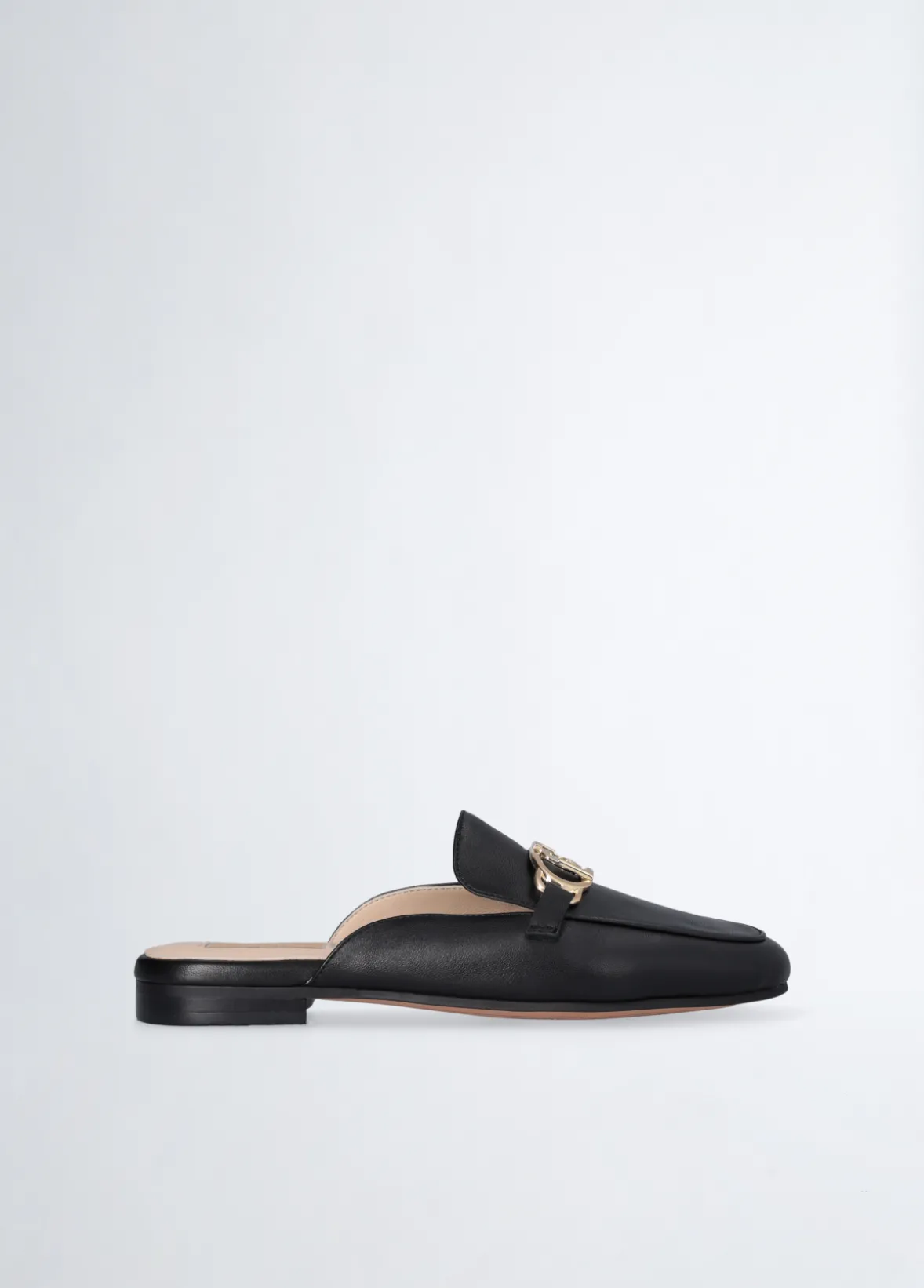 Slippers in pelle con logo