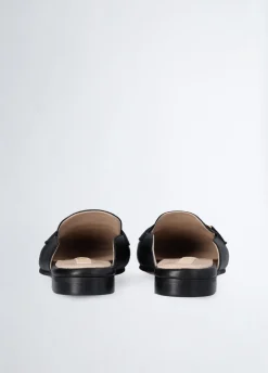 Slippers in pelle con logo