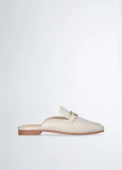 Slippers in pelle con logo
