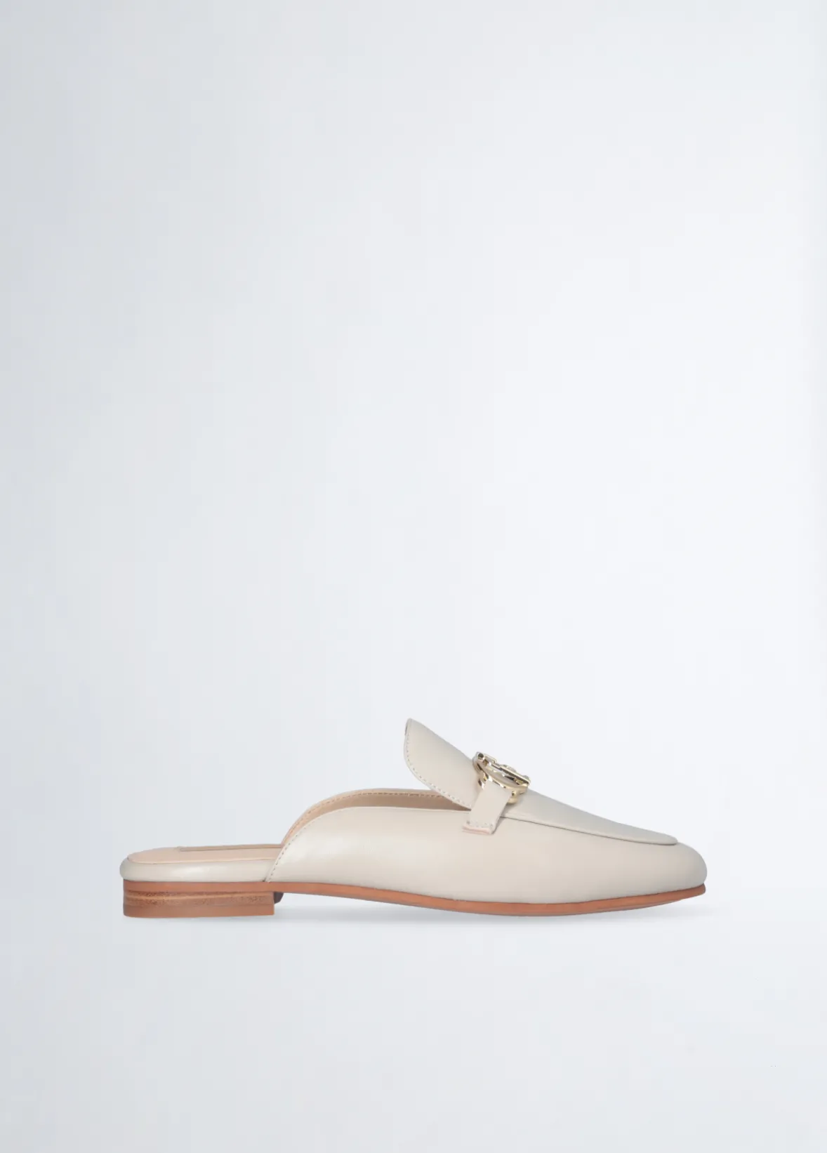 Slippers in pelle con logo