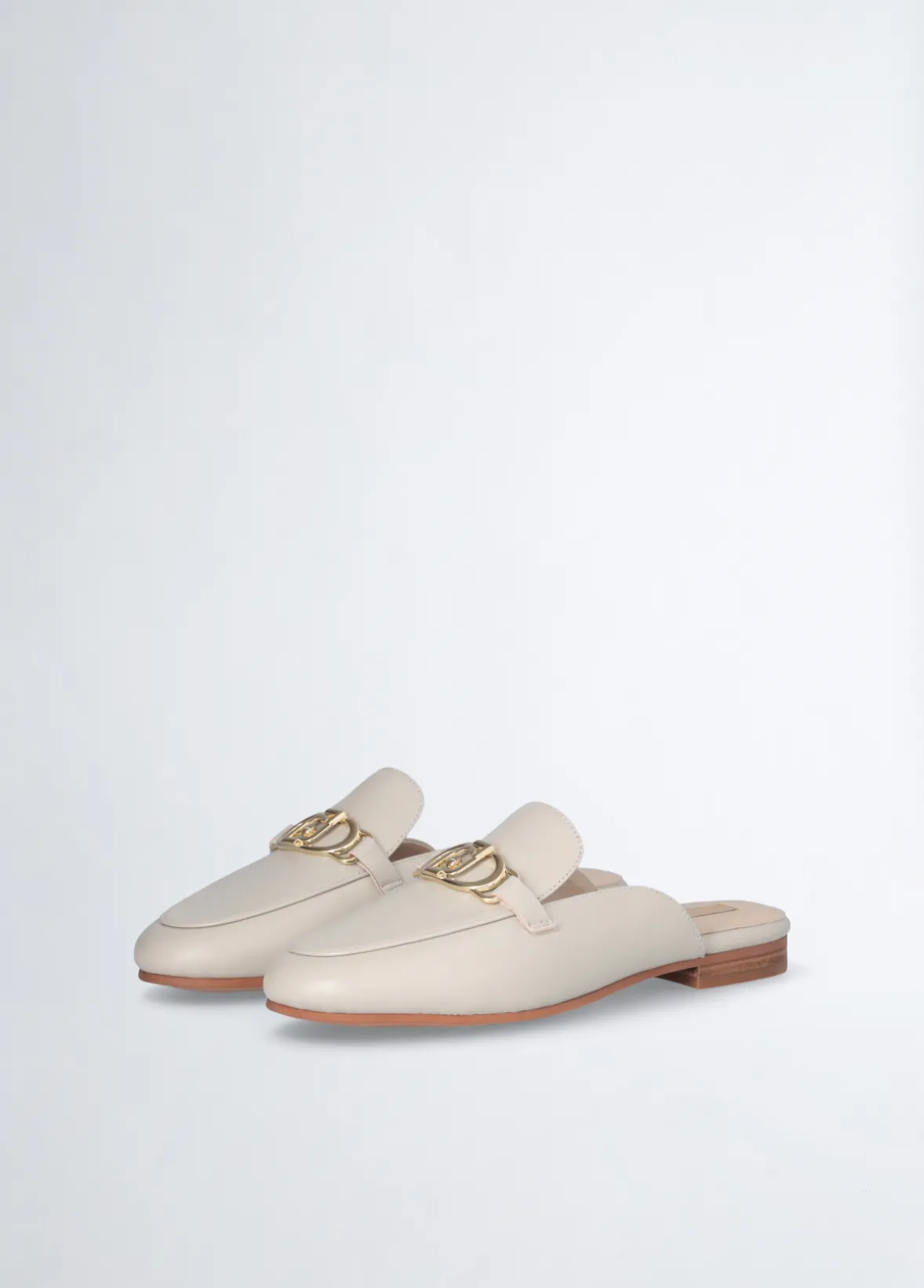 Slippers in pelle con logo