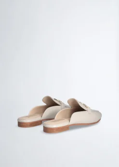 Slippers in pelle con logo