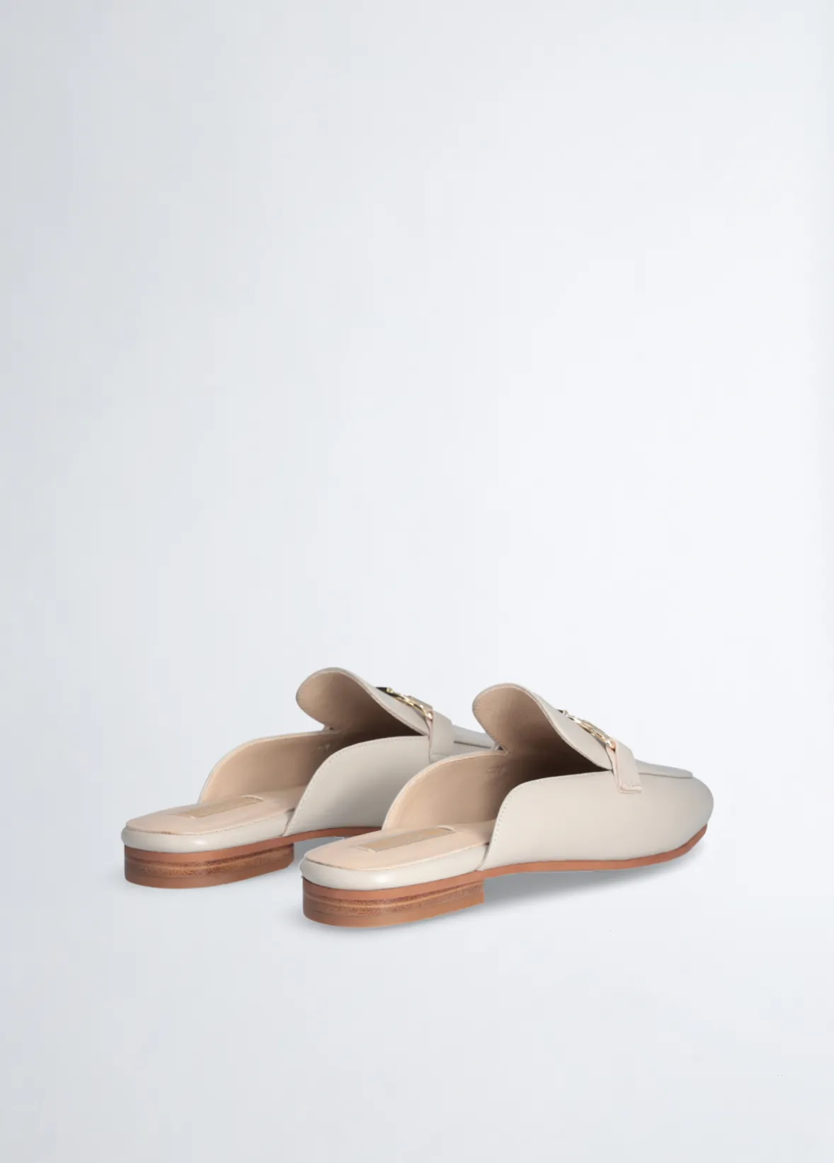 Slippers in pelle con logo