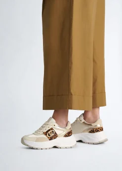 Sneakers con dettagli in cavallino