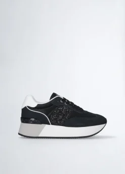 Sneakers con logo glitter