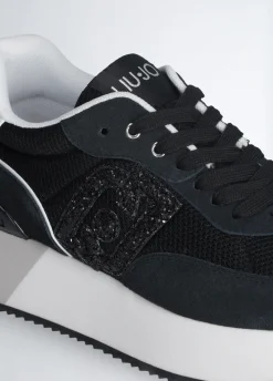 Sneakers con logo glitter