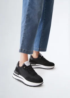 Sneakers con logo strass