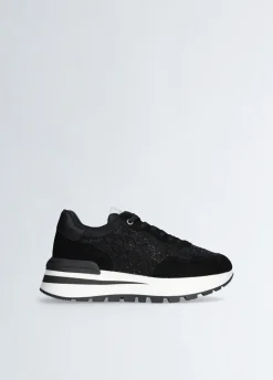Sneakers con logo strass