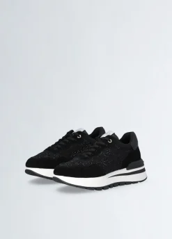 Sneakers con logo strass