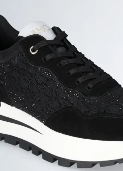 Sneakers con logo strass